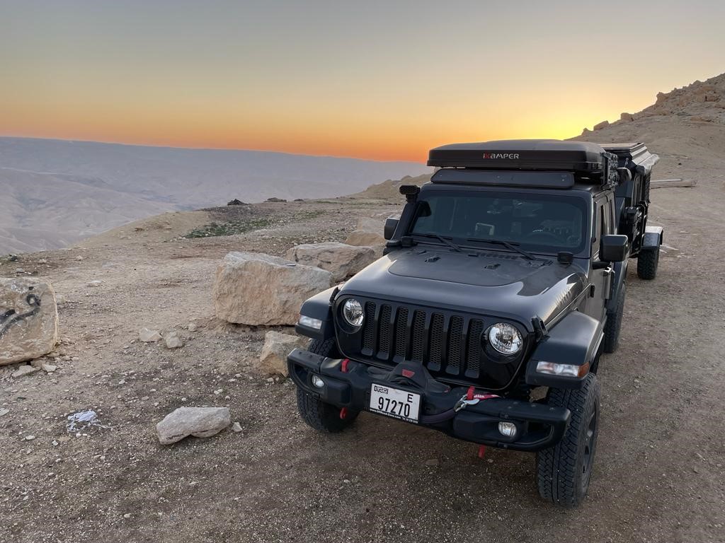 Jeep over Dam in Jordan